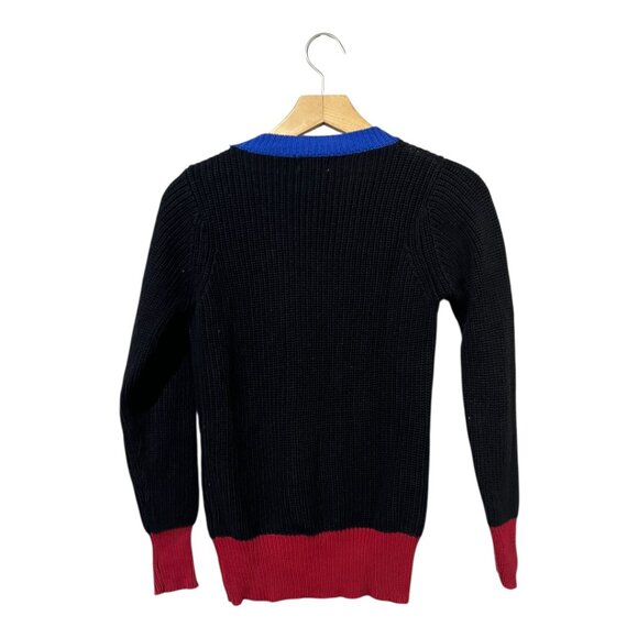 VELVETTE The Label Girl's Cardigan Sweater Size 10 Color Block Knit - Picture 2 of 5